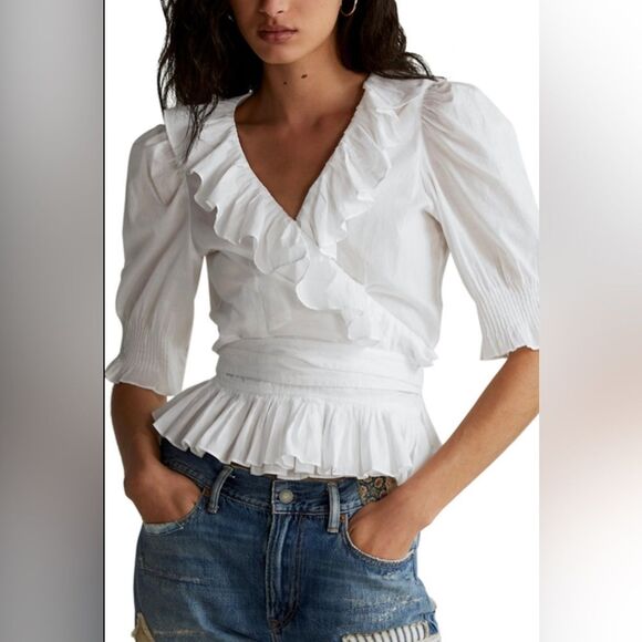Polo Ralph Lauren Tops - Polo Ralph Lauren - Ruffle Wrap Top - Size XL